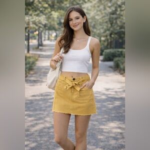 PacSun Golden Yellow Tie-Front Skirt - Size 26 NWT Beach Campus Casual